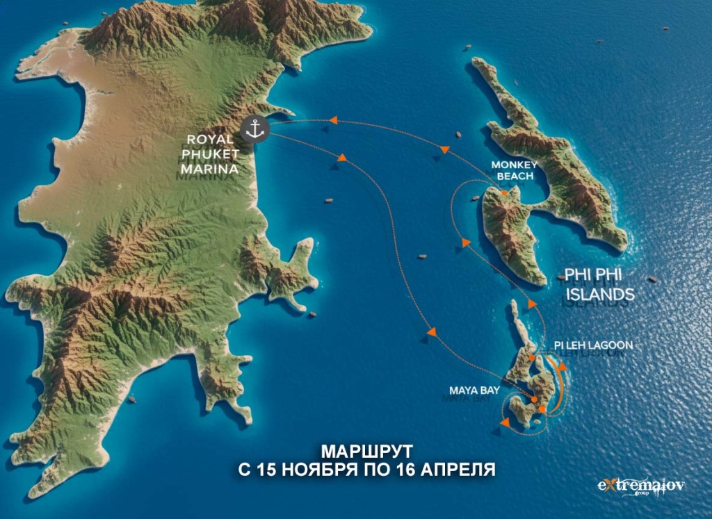 Совместная аренда моторной яхты Azimut 55 на Пхукете - VIP тур