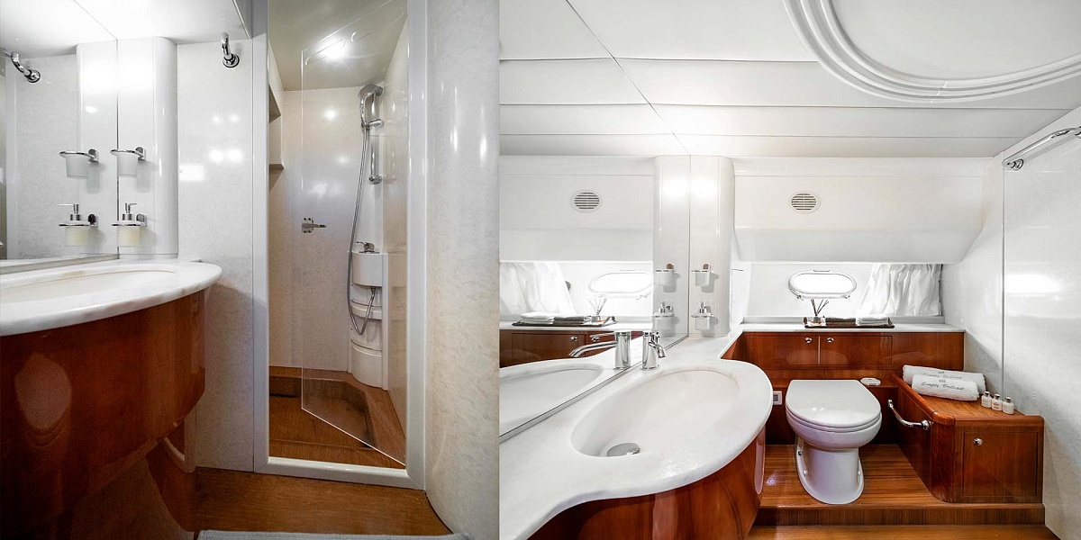 Аренда яхты Ferretti 68 на Миконосе - ванная