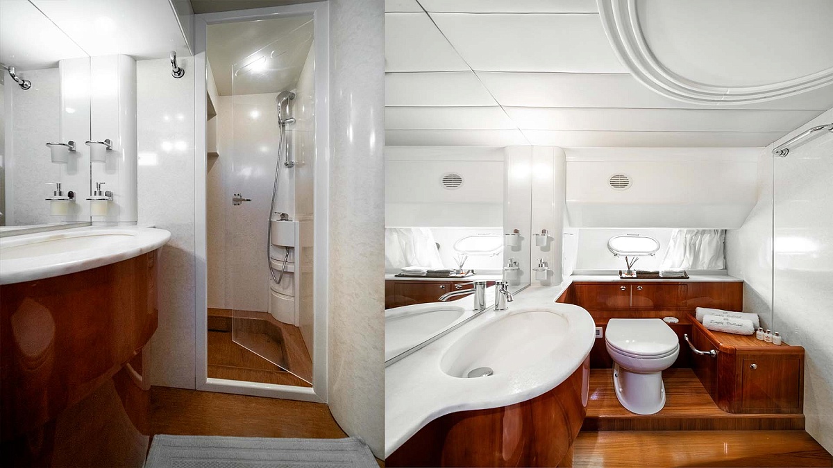 Аренда яхты Ferretti 68 на Миконосе - ванная