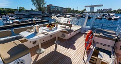 Аренда моторной яхты Fairline 65 Squadron - Санглара в Санкт-Петербурге - на флайбридже