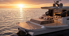 Аренда яхты Azimut Seadeck 6 на Ибице - бич-клаб на закате