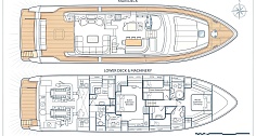 Аренда яхты Ferretti 68 на Миконосе - планы палуб