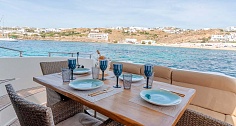 Аренда яхты Azimut 58 Limaya на Миконосе - стол на корме