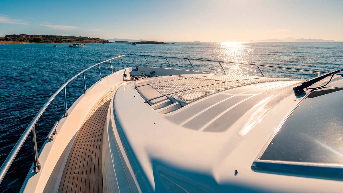 Аренда яхты Ferretti 68 на Миконосе - лежаки на носу